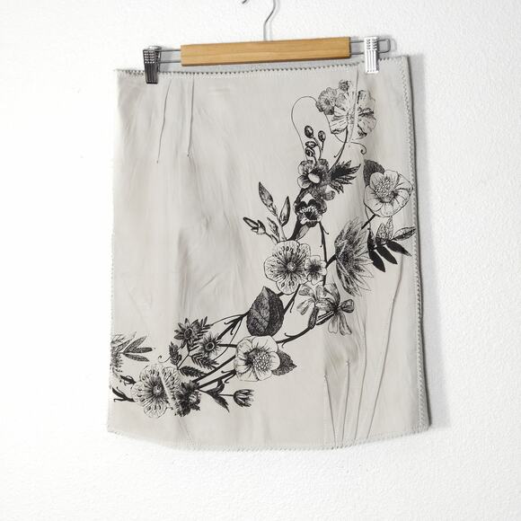 Christian Dior Boutique Women’s Fantaisie Print Skirt Lambskin Leather Fairy 8